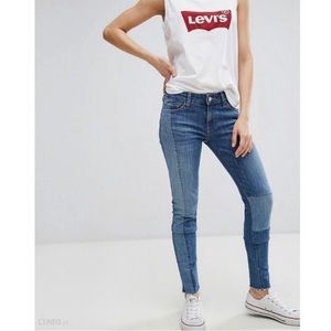 Levi’s mid rise patchwork skinny Jean